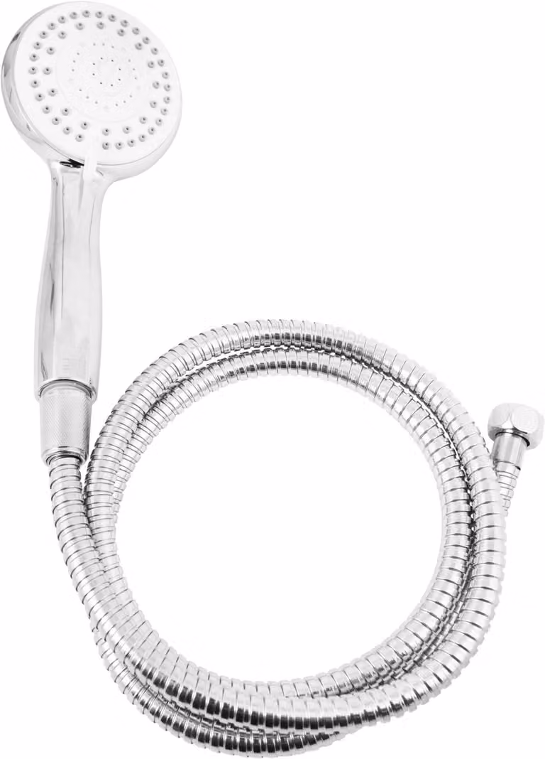 Set doccia con soffione da 100 mm, 5 getti, tubo flessibile da 150 cm, anticalcare, a risparmio idrico, ideale per doccia e bagno