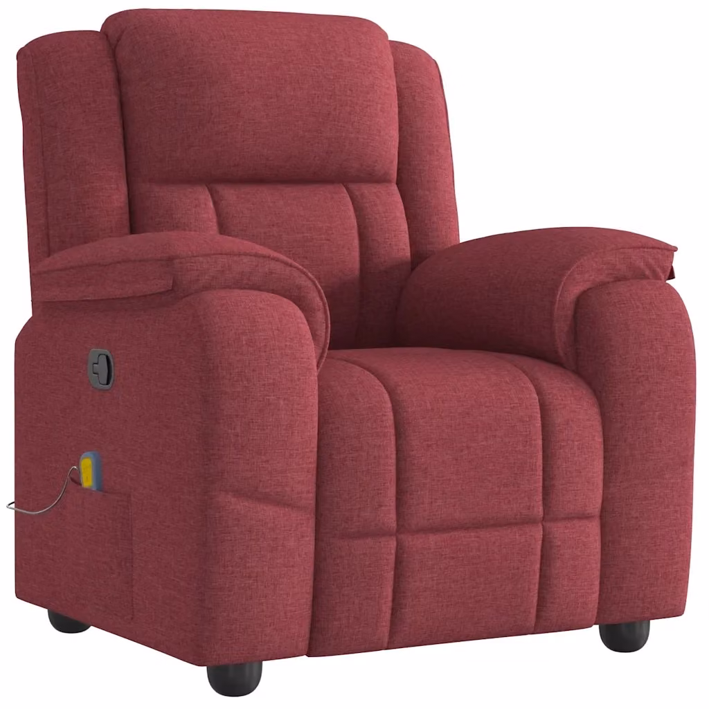 Poltrona Reclinabile Relax vidaXL in Tessuto Rosso con Braccioli – 2