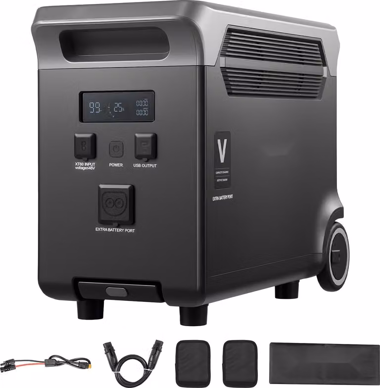 Batteria supplementare per Powerstation - Batteria di estensione LiFePO4 3840 Wh - 3 uscite - Per la casa e le emergenze - Per il campeggio e il camper - Portatile