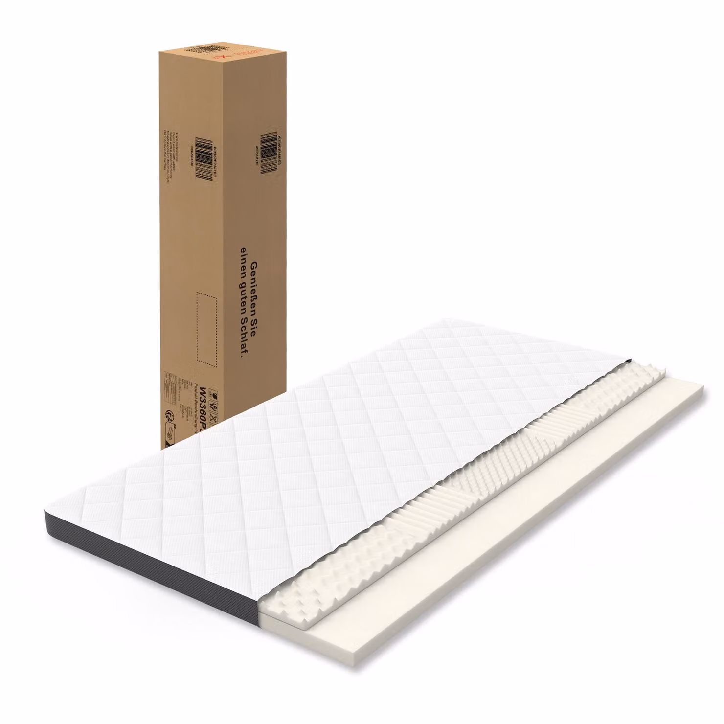 Materasso confortevole, con supporto medio, Oeko TEX, altezza 7 cm, dimensioni 140 cm x 200 cm, realizzato in schiuma sagomata a sette zone
