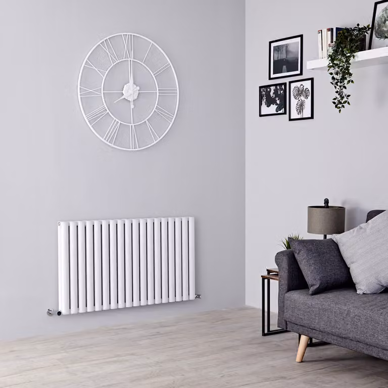 Termosifone Orizzontale in Alluminio Bianco Revive Air L: 107 cm, H: 60 cm
