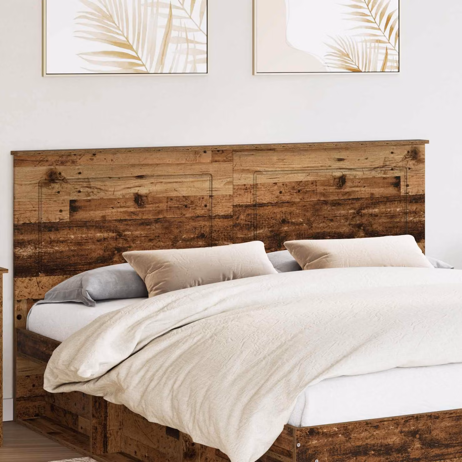 Testiera per letto vidaXL in legno ingegnerizzato effetto legno vecchio, colore marrone, L: 100 cm, H: 183 cm