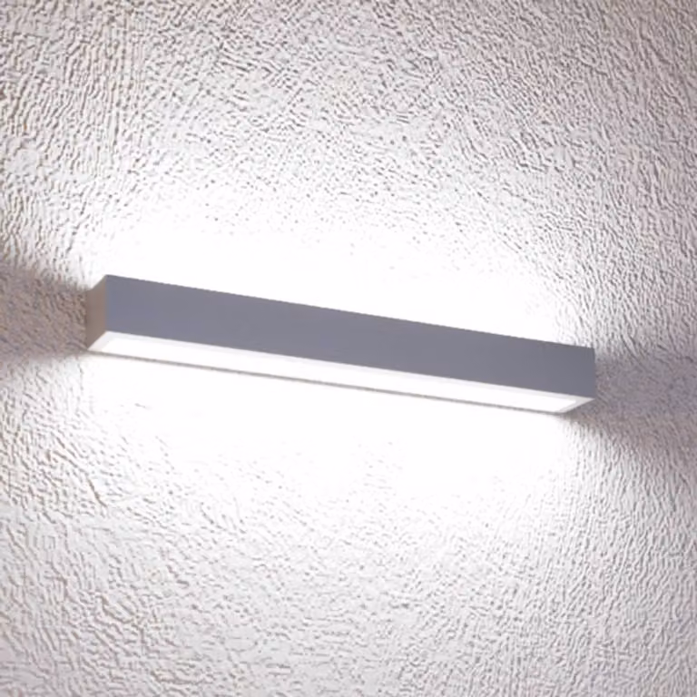 Applique da parete a LED Mera MCJ, Alluminio / Grigio / Zincato, Corridoio, Metallo, Moderno, Applique a LED
