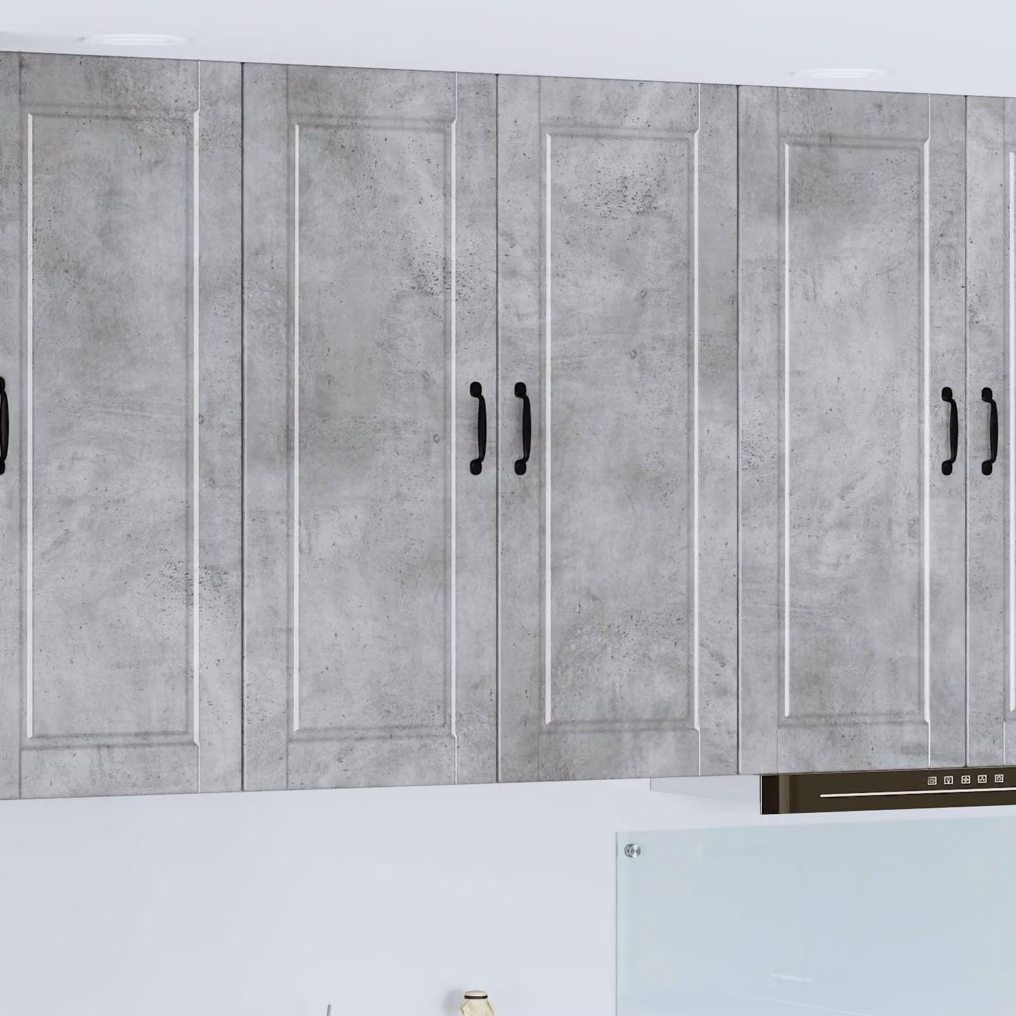 vidaXL Armadietto a muro PORTO moderno in MDF Grigio cemento L: 80 cm, P: 31 cm, H: 100 cm