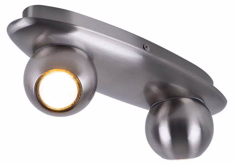 Plafoniera in argento con due faretti orientabili NORBELLO