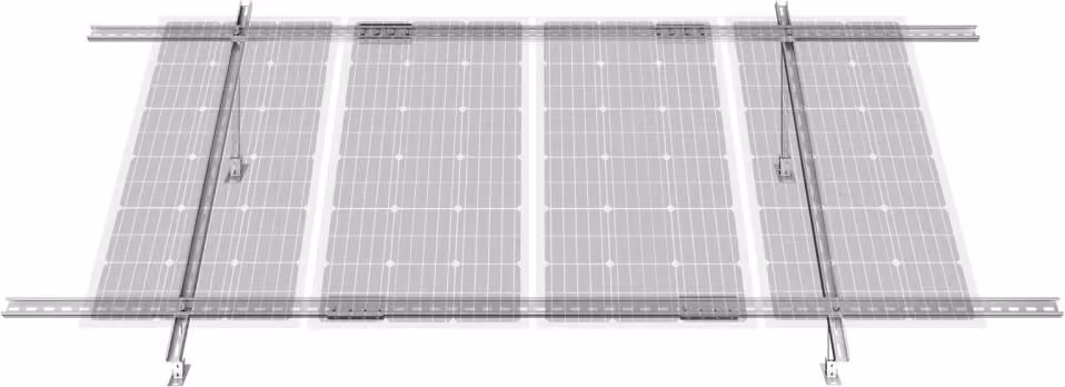 Supporto regolabile per pannelli solari 30-60° - 300x100x80 cm - Struttura di montaggio robusta - Ideale per i tetti