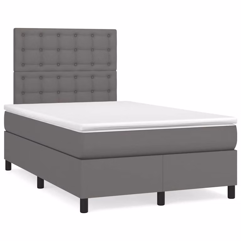 vidaXL Giroletto con Materasso Ibrido e Illuminazione LED Grigio L/P/H: 120 x 200 x 123 cm