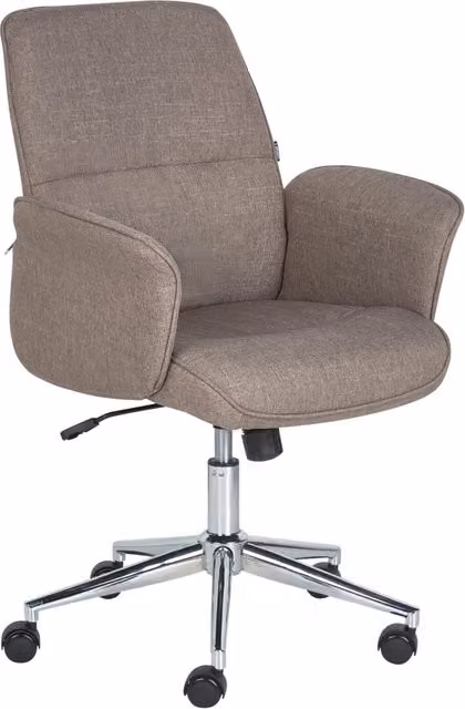 Sedia da ufficio BELIANI marrone in ecopelle e metallo con schienale regolabile e rotazione a 360 gradi L/P/H: 67 x 53 x 120 cm