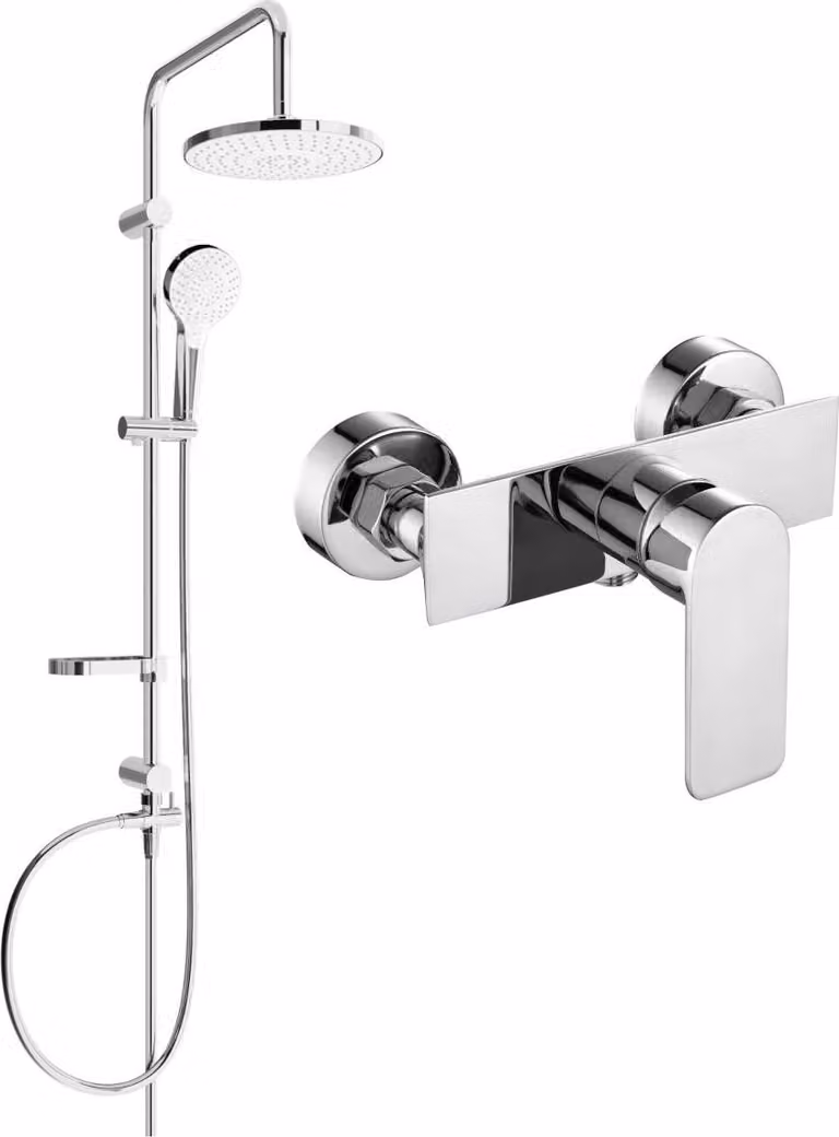 Mexen Erik set doccia esterno con soffione e miscelatore doccia Alexa, cromo - 71240205-00