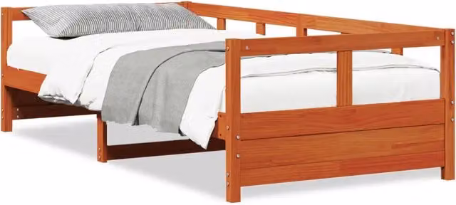 Letto singolo | Letto per adulti | Dormeuse senza Materasso Marrone Cera 80x200 cm Legno di Pino