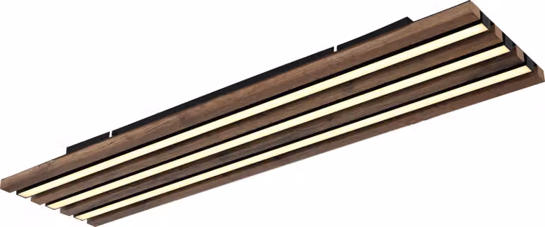Plafoniera LED, effetto legno, marrone, L 80 cm