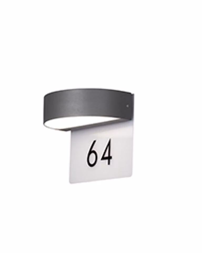 Konstsmide Monza LED numero civico antracite, 3000K, 800lm, 2x4,5W, 240V, alluminio/vetro acrilico, 7855-370
