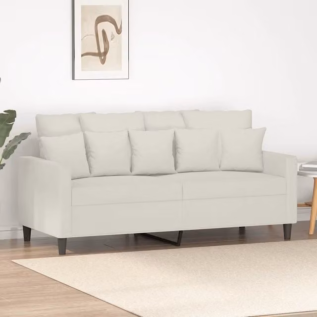 Divano a 2 Posti-Sofa 2 Posti crema 140 cm in Velluto 147615