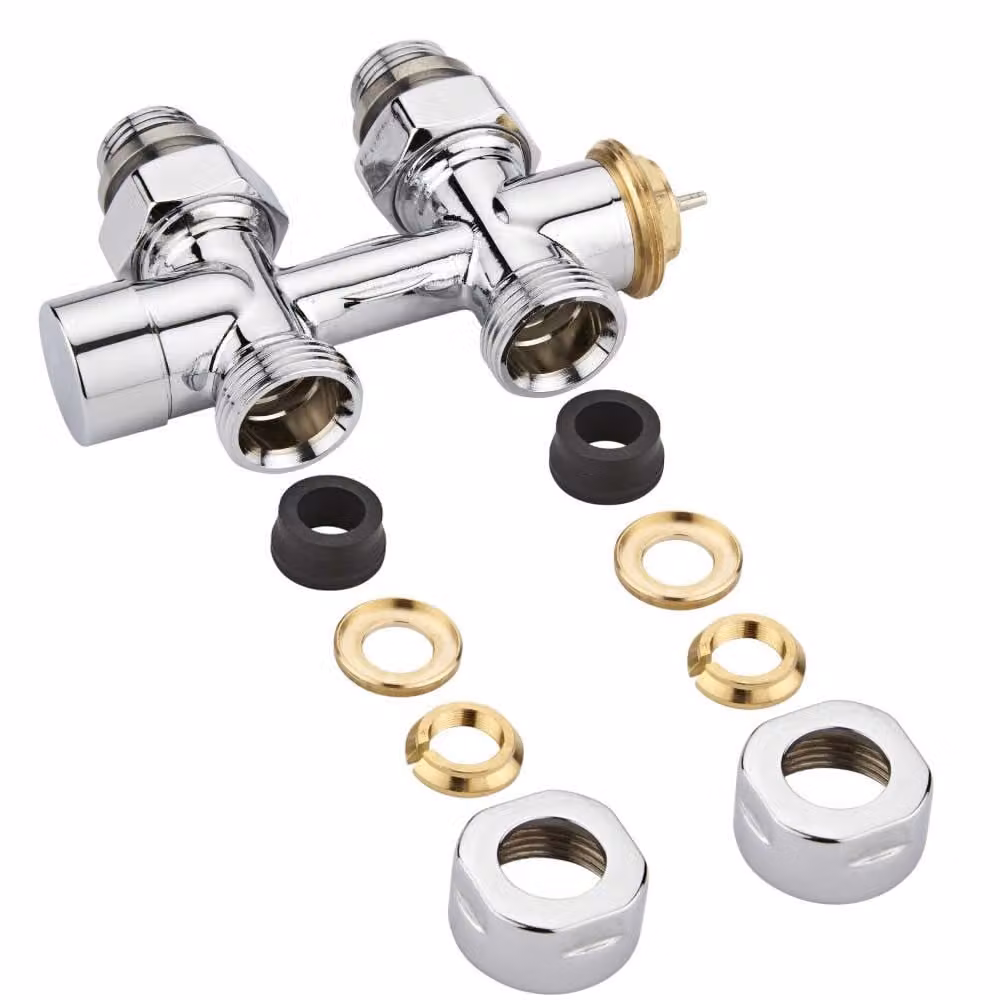 Valvole Termostatiche Diritte Multiblock H per Radiatori con Adattatori Rame Ø12mm