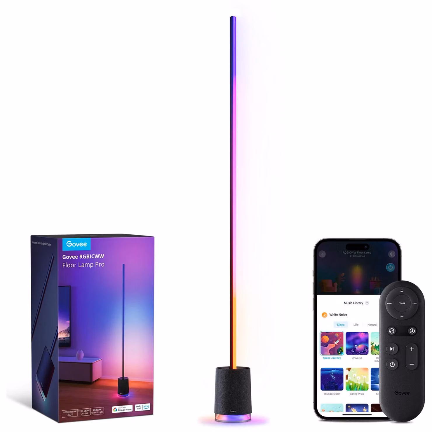 Govee RGBICWW SMART Lyra Corner Floor Lamp with Speaker