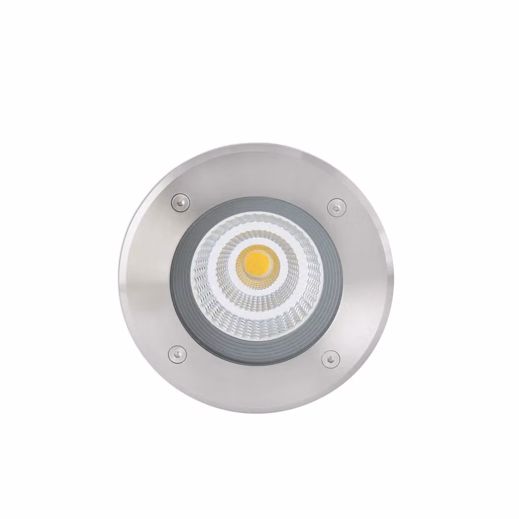 Faro da incasso per esterni SURIA 12 di Faro Barcelona, colore argento, luce LED bianco caldo con vetro trasparente e finitura in acciaio inossidabile per giardino e terrazza – 2