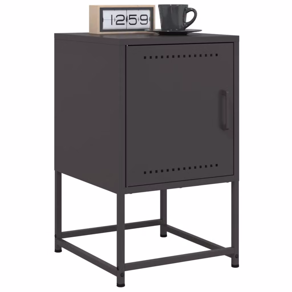 Set di 2 comodini vidaXL in metallo nero stile industriale L/P/H: 36 x 39 x 60,5 cm