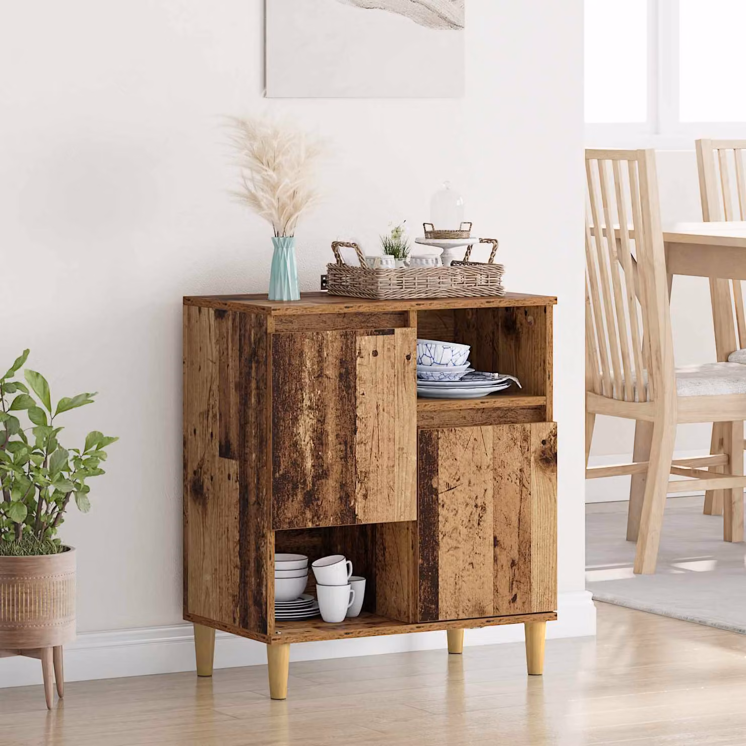 Credenza moderna vidaXL in legno ingegnerizzato marrone L: 60 cm, P: 35 cm, H: 70 cm