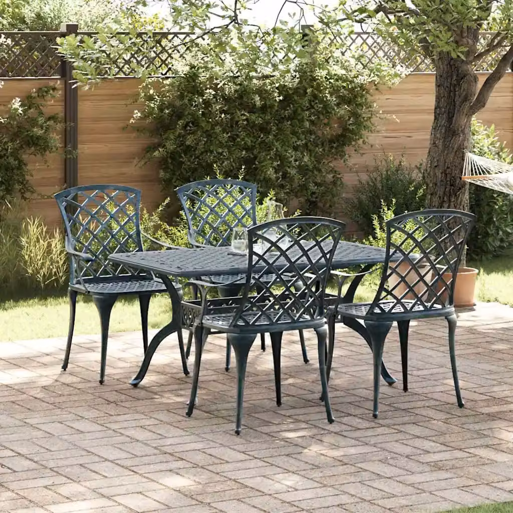 Set di 4 sedie da giardino vidaXL in alluminio verde con braccioli