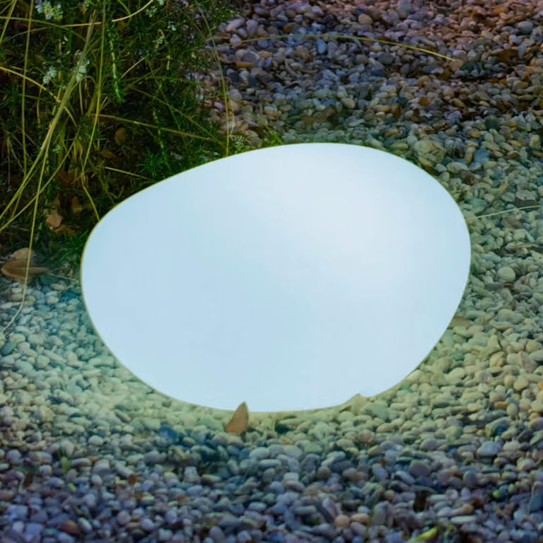Newgarden Lampada da pavimento Petra, lunghezza 40 cm, IP65, versione con cavo Petra, Bianco / Opale, Plastica, Moderno