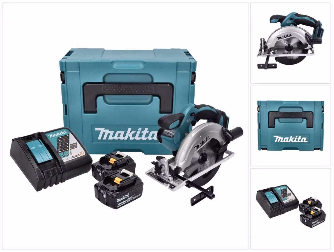 Sega circolare a batteria Makita DSS 611 RGJ 18 V 165 mm + 2 batterie da 6,0 Ah + caricabatterie + valigetta Makpac