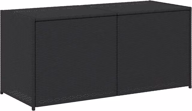 Contenitore da giardino in polyrattan nero CFW3109596 L: 120 cm, P: 50 cm, H: 56 cm