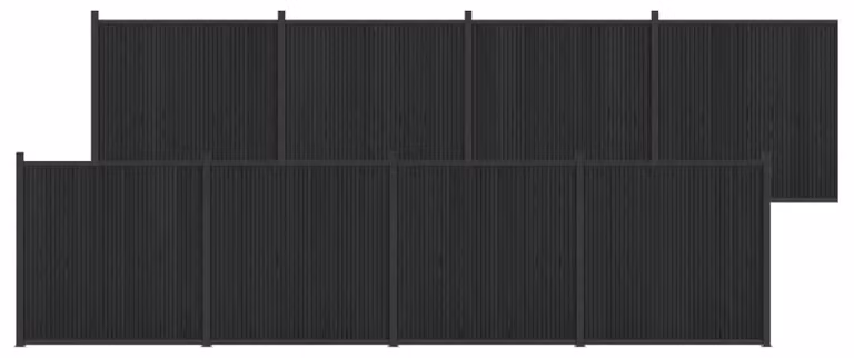 Pannello di Recinzione 8 pcs WPC e Alluminio Nero
