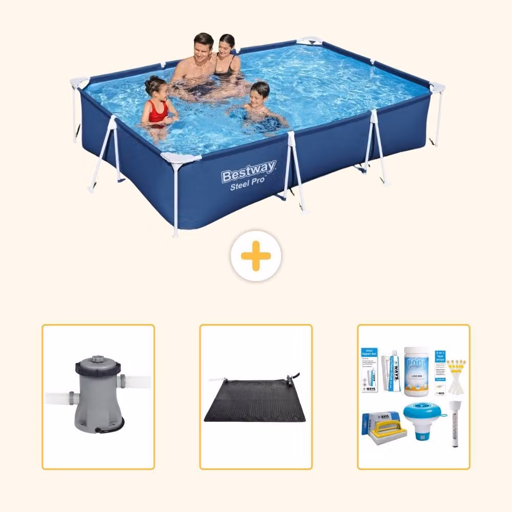 Bestway Steel Pro, piscina rettangolare - 300x201x66 cm - 4 pezzi - Modello S22727