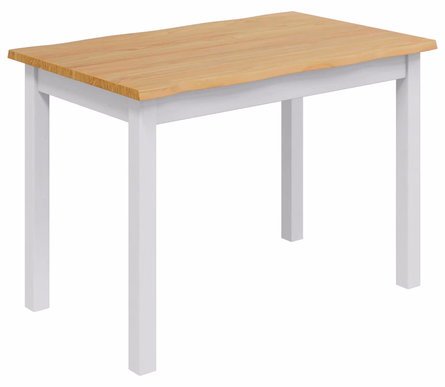 Tavolo da pranzo EKAI, bianco, 112 x 70 x 76,5 cm, realizzato in legno di pino massello