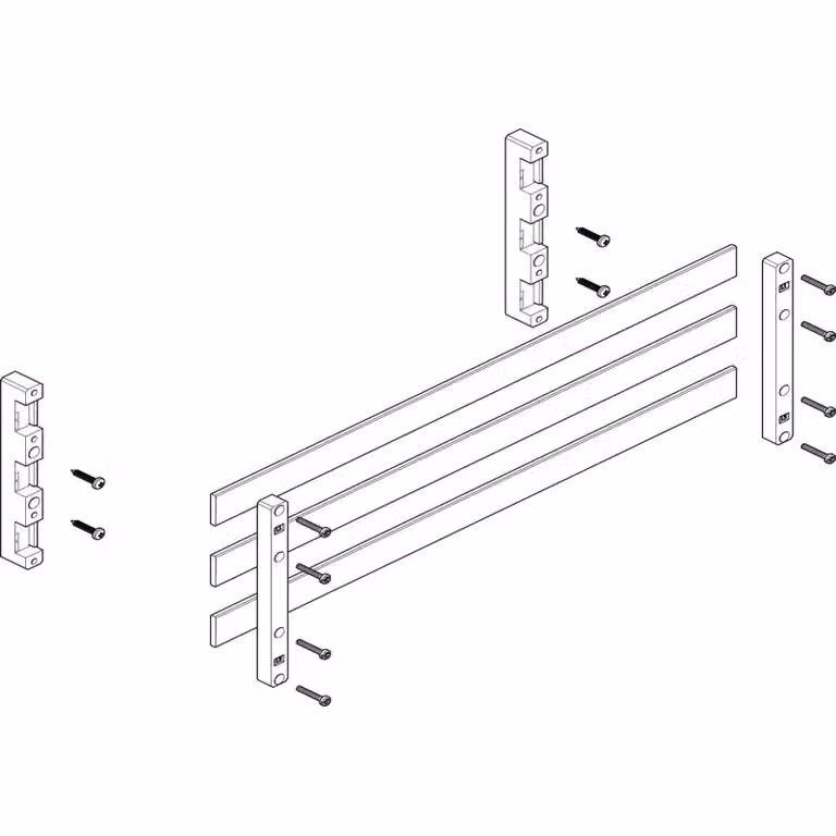 Modulo sbarra collettrice ABN 2FB/2RE 60 mm con rame 30x5 mm, a 3 poli, EBM 70 mm MTSC22743