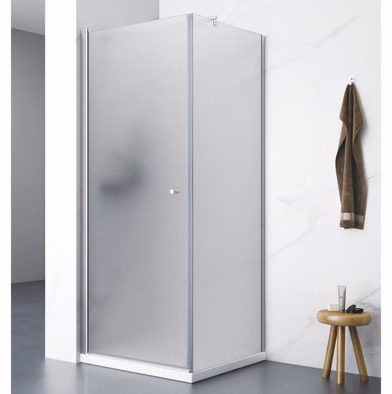 Cabina doccia PILOT, 700x700 mm, con porta girevole, vetro mattone