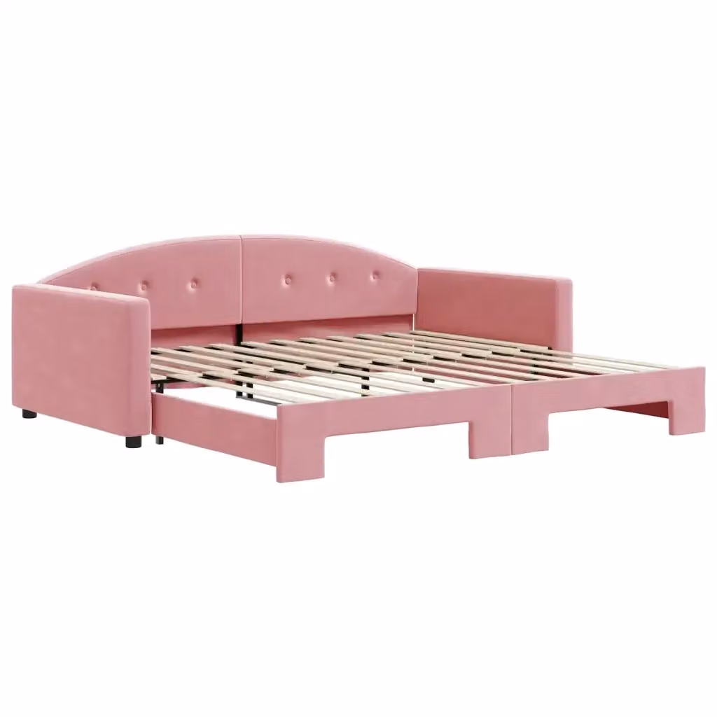 Divano Letto con Letto Estraibile in Velluto Rosa vidaXL – 2
