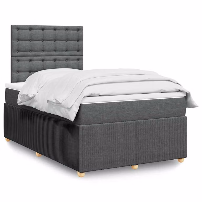 vidaXL Letto Ibrido con Materasso Grigio e Bianco L/P/H: 120 x 200 x 150,5 cm