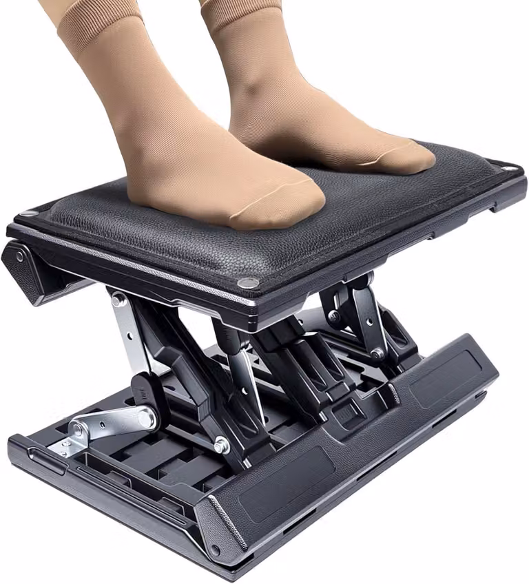 Poggiapiedi regolabile ed ergonomico con funzione massaggio
