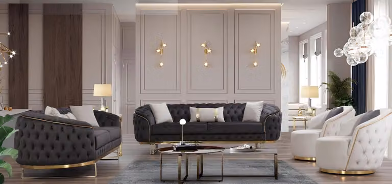 Luxuriös Sofagarnitur 4tlg 3+3+1+1 Sitz Sofa Couchen Möbel Couch Wohnzimmer