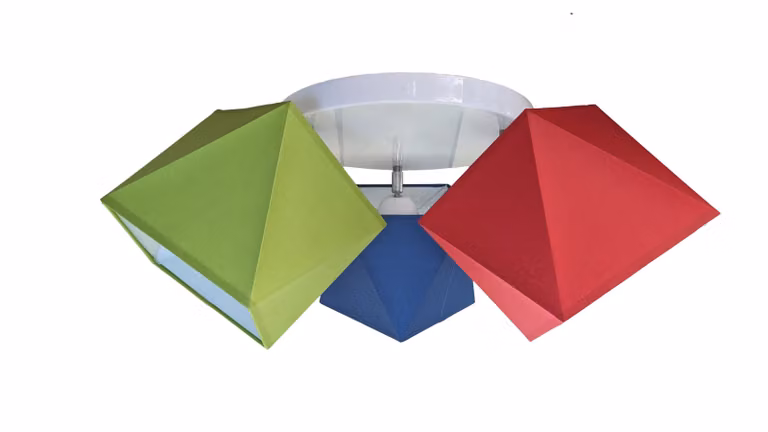 FKL DESIGN Home Deco plafoniera Lampada da soffitto Lampada per bambini Lampada per bambini Stella multicolore in metallo 230V (N149-G3 Liscia, rosso-verde-blu)