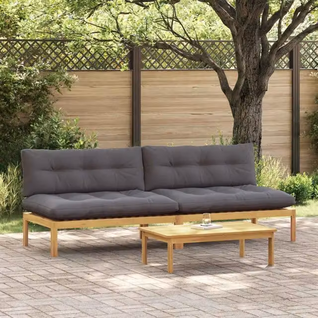 Unità Divano Centrale Acacia Chiaro e Grigio Scuro 3418153