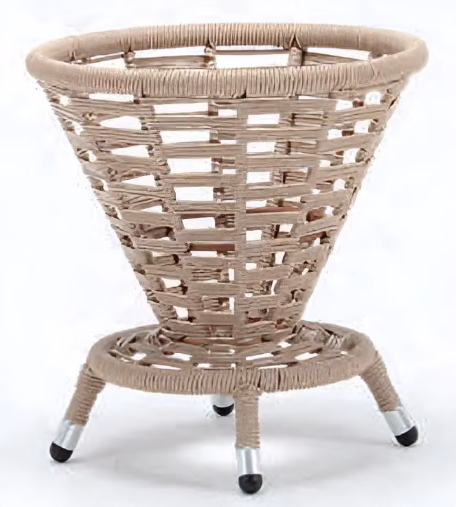 Tavolino da caffè rotondo dal design ricercato. Tavolino da giardino esclusivo con piano in vetro