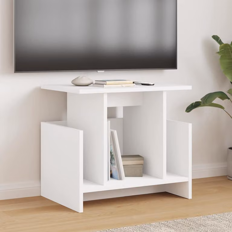 Set di 2 supporti TV da parete vidaXL in MDF bianco opaco per soggiorno moderno