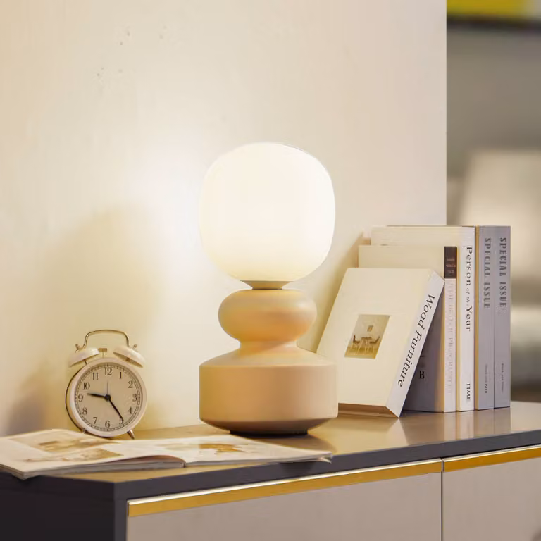 Lampada da tavolo Fidelo Lucande, Giallo / Arancione, Soggiorno / Sala da pranzo, Ceramica, Scandinavo, Lampada da tavolo