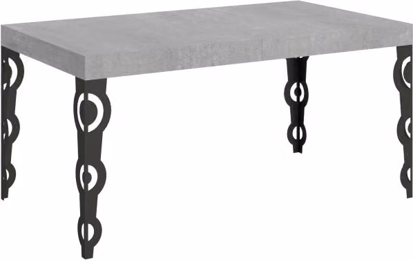 Tavolo allungabile moderno Itamoby con telaio antracite e piano in laminato L/P/H: 90 x 160/420 x 77 cm
