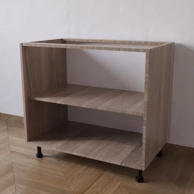 Base cucina Calandrelli in legno color olmo senza anta L 90 x P 55,5 x H 72 cm