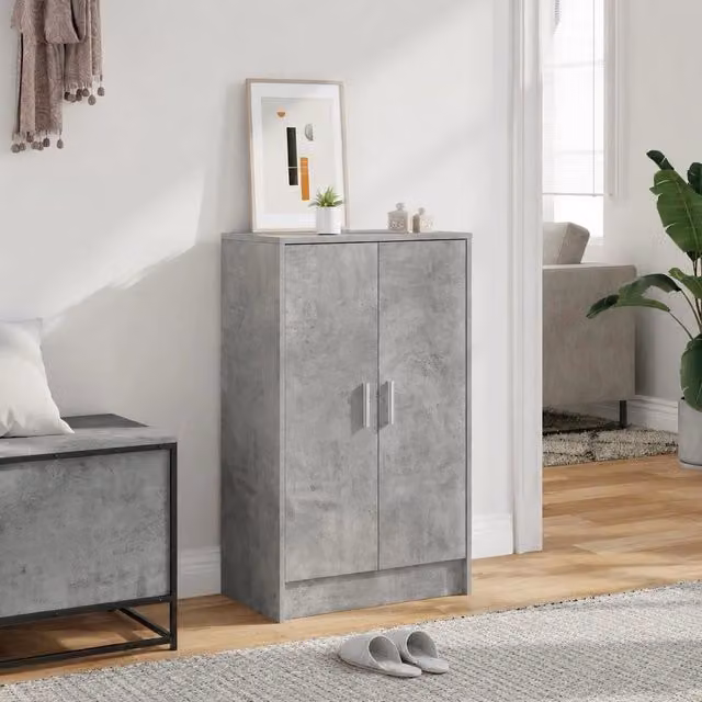 Shoe Cabinet, Concrete Grey, 60x35x92 Cm, Wood-based Material