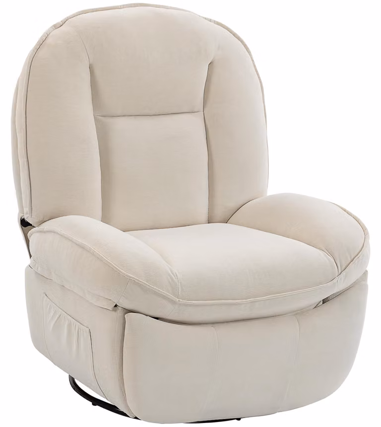 Poltrona relax HOMCOM, poltrona imbottita da salotto con funzione reclinabile, seduta profonda