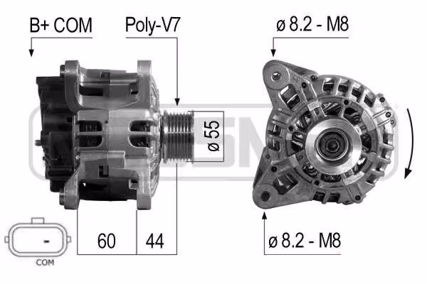 ERA 210696A Alternatore 90 A 12 V per RENAULT Clio III berlina (BR0/1, CR0/1), TWINGO II (CN0), CLIO II (BB0/1/2, CB0/1/2) e KOLEOS