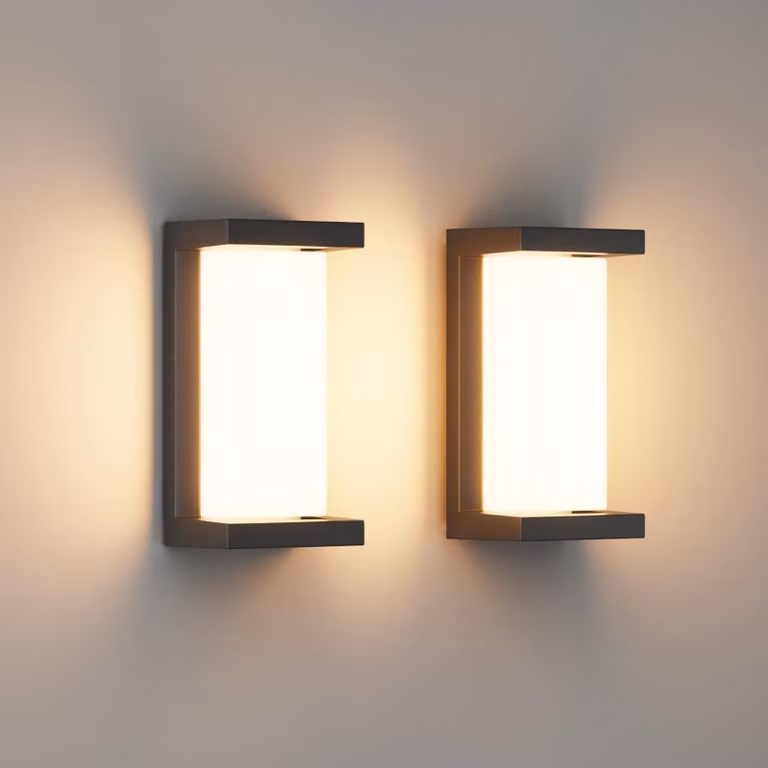 Set di 2 luci da parete a LED per esterni, 3000K, grado di protezione IP65, alluminio nero, 24W, 1200 lumen