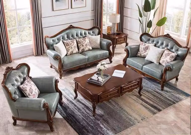 Sofagarnitur 3+2+1 Sitz Chesterfield Möbel Wohnzimmer Textil Sofa Couch