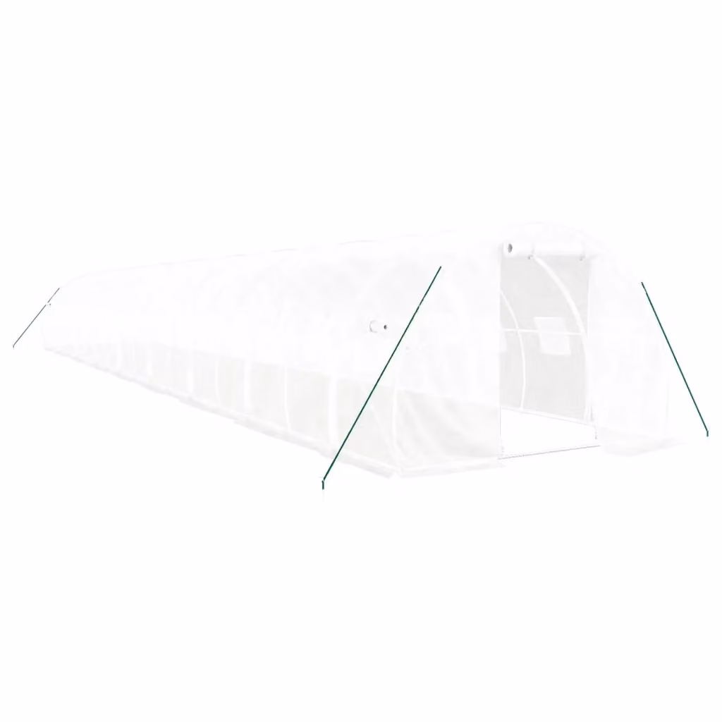 Serra Videx con telaio in acciaio galvanizzato bianco e copertura in policarbonato L: 18 m, P: 3 m, H: 2 m – 2