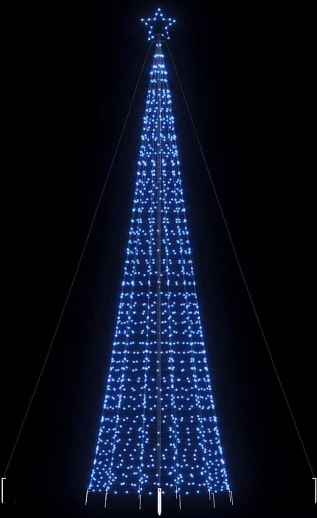 Albero di Natale a LED, modello esclusivo, con picchetti da terra, 1534 LED blu, altezza 500 cm