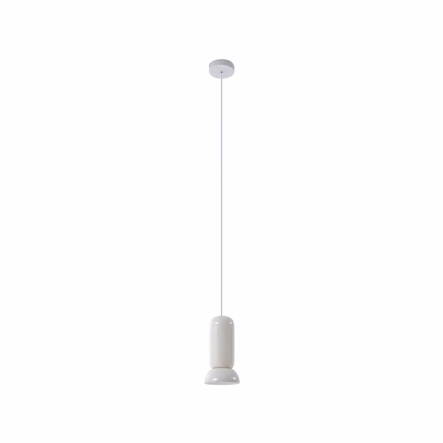 Lindby lampada a sospensione Kerimi, Vetroceramica, crema, 1 luce